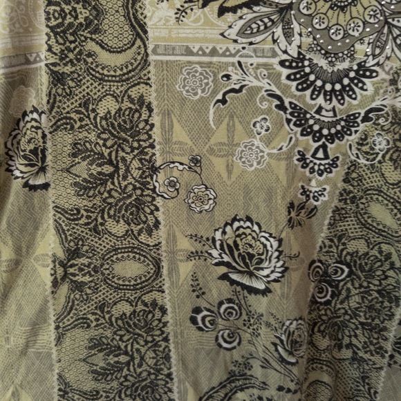 Y2K Green Paisley Rhinestone Top Womens Plus Size 1X Boho Fairy Grunge Romantic - Picture 5 of 8